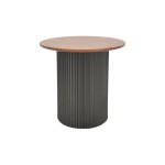 Βοηθητικό τραπέζι Dovel pakoworld mdf σε καρυδί-μαύρη απόχρωση Φ50x45εκ
