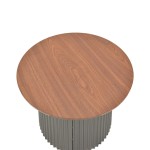 Τραπέζι σαλονιού Dovel pakoworld mdf σε καρυδί-μαυρη απόχρωση Φ70x40εκ