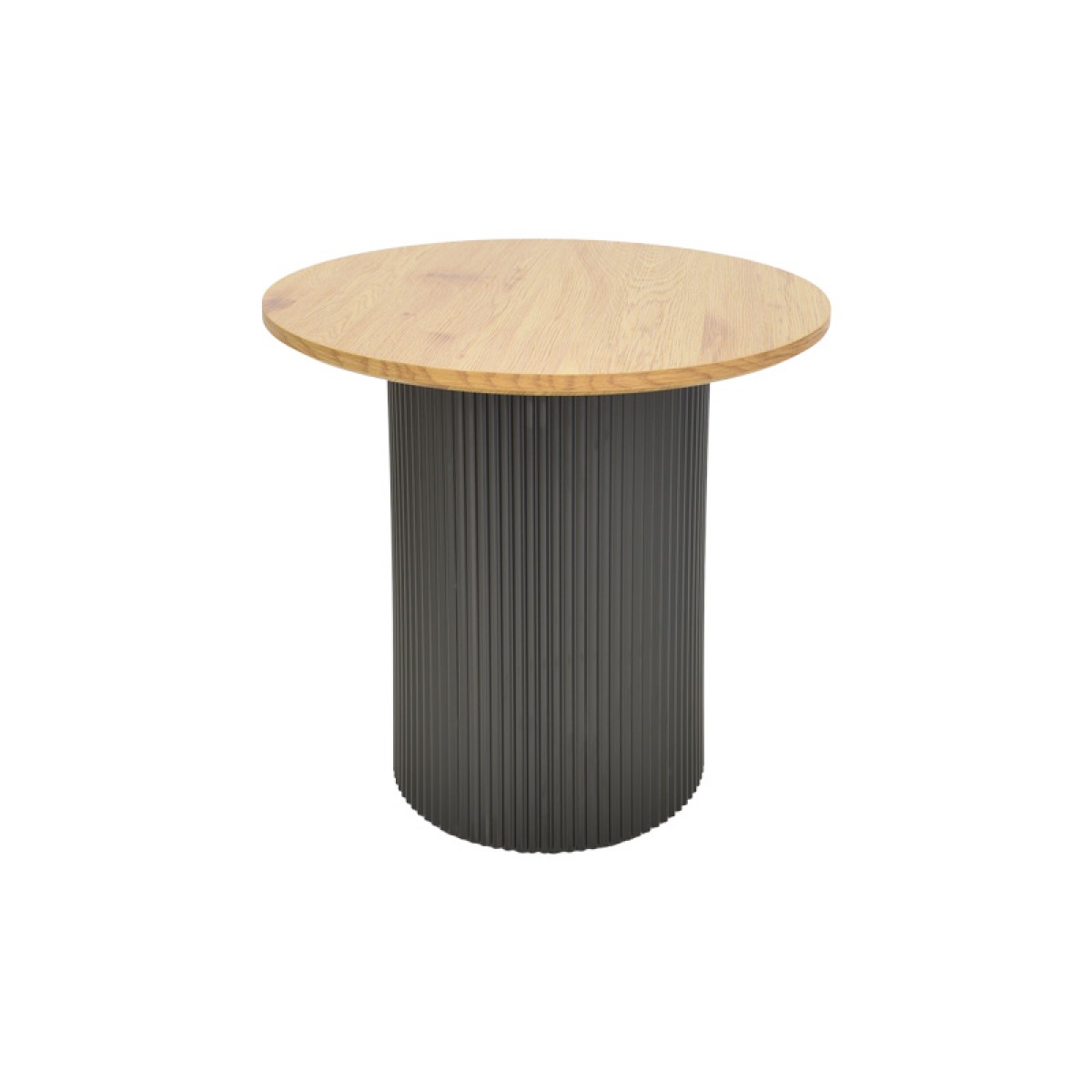 Βοηθητικό τραπέζι Dovel pakoworld mdf σε sonoma -μαύρη απόχρωση Φ50x45εκ