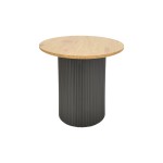 Βοηθητικό τραπέζι Dovel pakoworld mdf σε sonoma -μαύρη απόχρωση Φ50x45εκ
