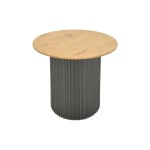 Βοηθητικό τραπέζι Dovel pakoworld mdf σε sonoma -μαύρη απόχρωση Φ50x45εκ