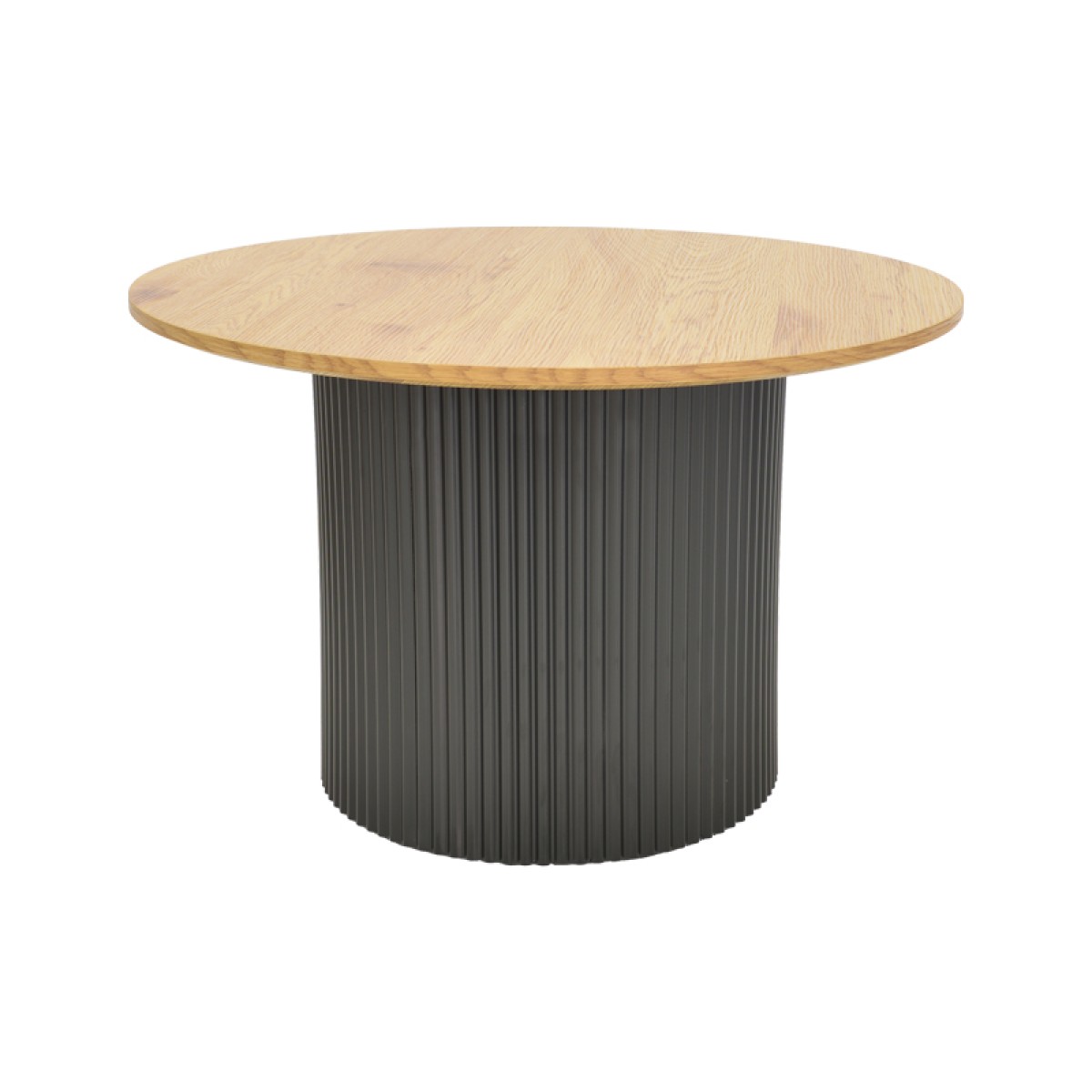 Τραπέζι σαλονιού Dovel pakoworld mdf σε sonoma-μαυρη απόχρωση Φ70x40εκ