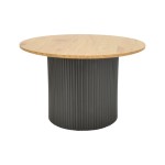 Τραπέζι σαλονιού Dovel pakoworld mdf σε sonoma-μαυρη απόχρωση Φ70x40εκ