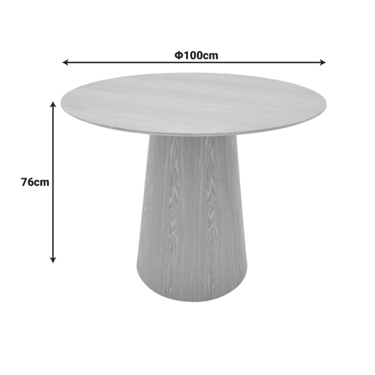 Tραπέζι Donda pakoworld mdf μαύρο Φ100x76εκ