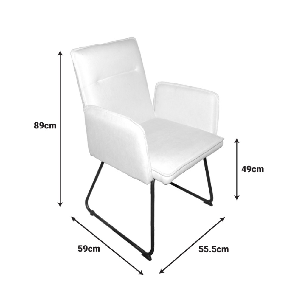 Πολυθρόνα Essential pakoworld ύφασμα χακί-πόδι μαύρο μεταλλικό 55.5x59x89εκ