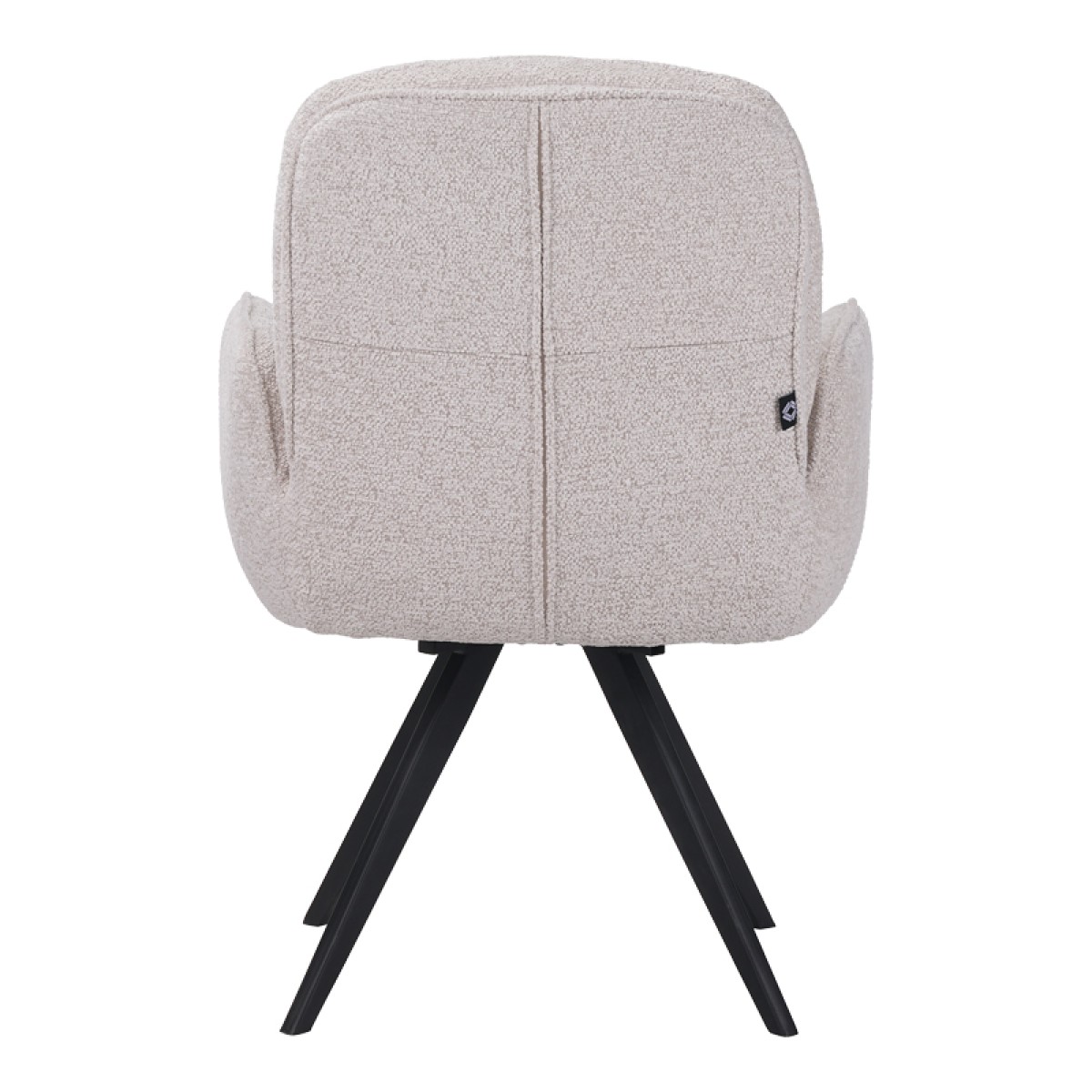 Πολυθρόνα περιστρεφόμενη Novo pakoworld ύφασμα λευκό μπουκλε-πόδια μαύρο μεταλλικό 65.5x60x90εκ