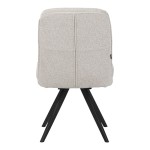 Καρέκλα περιστρεφόμενη Novo pakoworld ύφασμα λευκό μπουκλε-πόδια μαύρο μεταλλικό 65.5x50x90εκ