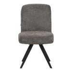 Καρέκλα περιστρεφόμενη Novo pakoworld ύφασμα γκρι μπουκλέ-πόδια μαύρο μεταλλικό 65.5x50x90εκ