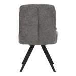 Καρέκλα περιστρεφόμενη Novo pakoworld ύφασμα γκρι μπουκλέ-πόδια μαύρο μεταλλικό 65.5x50x90εκ
