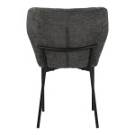Καρέκλα Mavier pakoworld ανθρακί ύφασμα με πόδια μαύρο μεταλλικό 48x61.5x82εκ