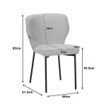 Καρέκλα Mavier pakoworld ανθρακί ύφασμα με πόδια μαύρο μεταλλικό 48x61.5x82εκ