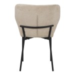 Καρέκλα Mavier pakoworld γκρι μπεζ ύφασμα με πόδια μαύρο μεταλλικό 48x61.5x82εκ