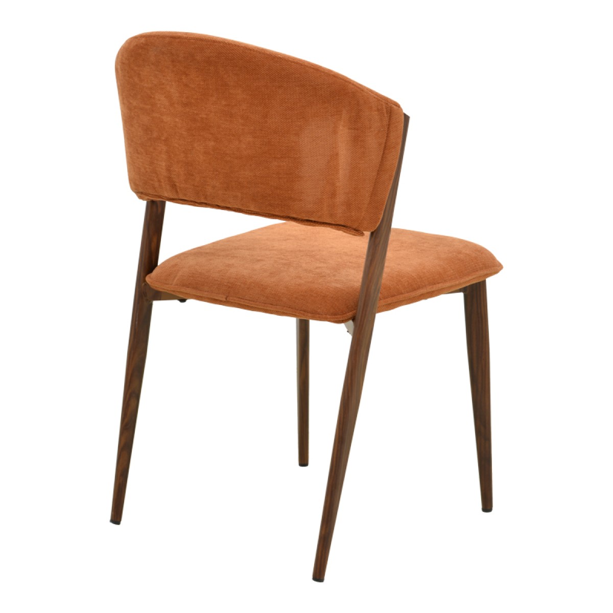 Καρέκλα Dolez pakoworld terracotta ύφασμα-πόδι καρυδί μέταλλο 49x58.5x82εκ