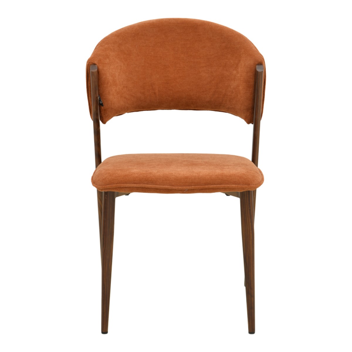 Καρέκλα Dolez pakoworld terracotta ύφασμα-πόδι καρυδί μέταλλο 49x58.5x82εκ