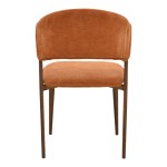 Καρέκλα Dolez pakoworld terracotta ύφασμα-πόδι καρυδί μέταλλο 49x58.5x82εκ
