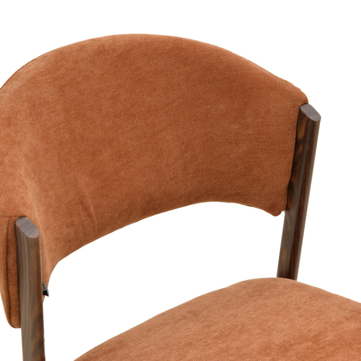 Καρέκλα Dolez pakoworld terracotta ύφασμα-πόδι καρυδί μέταλλο 49x58.5x82εκ