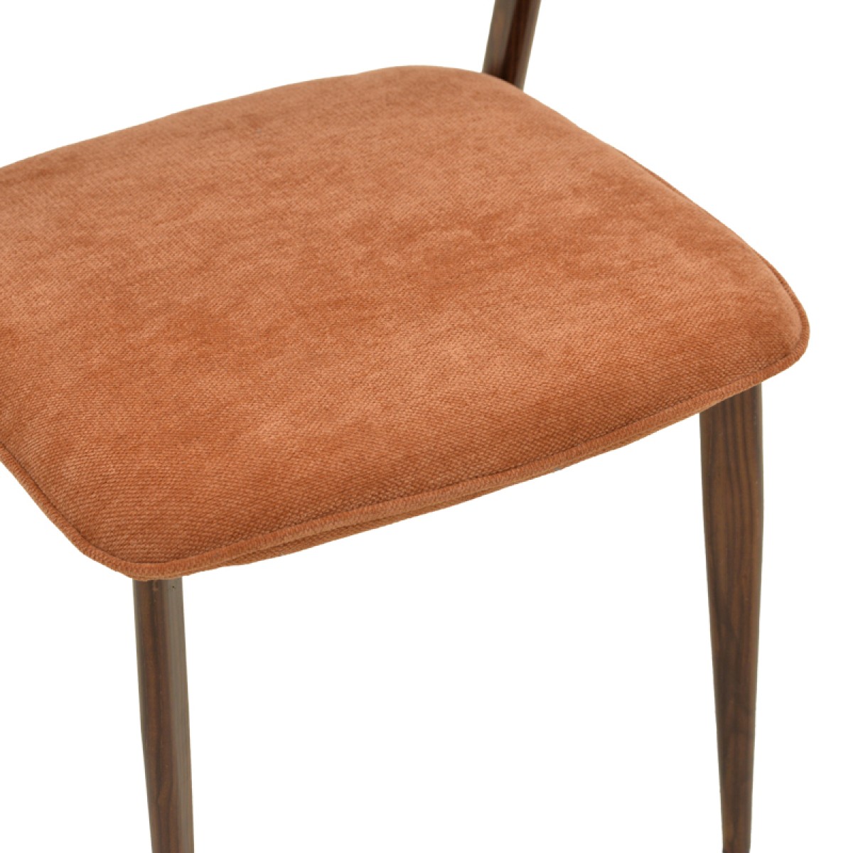Καρέκλα Dolez pakoworld terracotta ύφασμα-πόδι καρυδί μέταλλο 49x58.5x82εκ