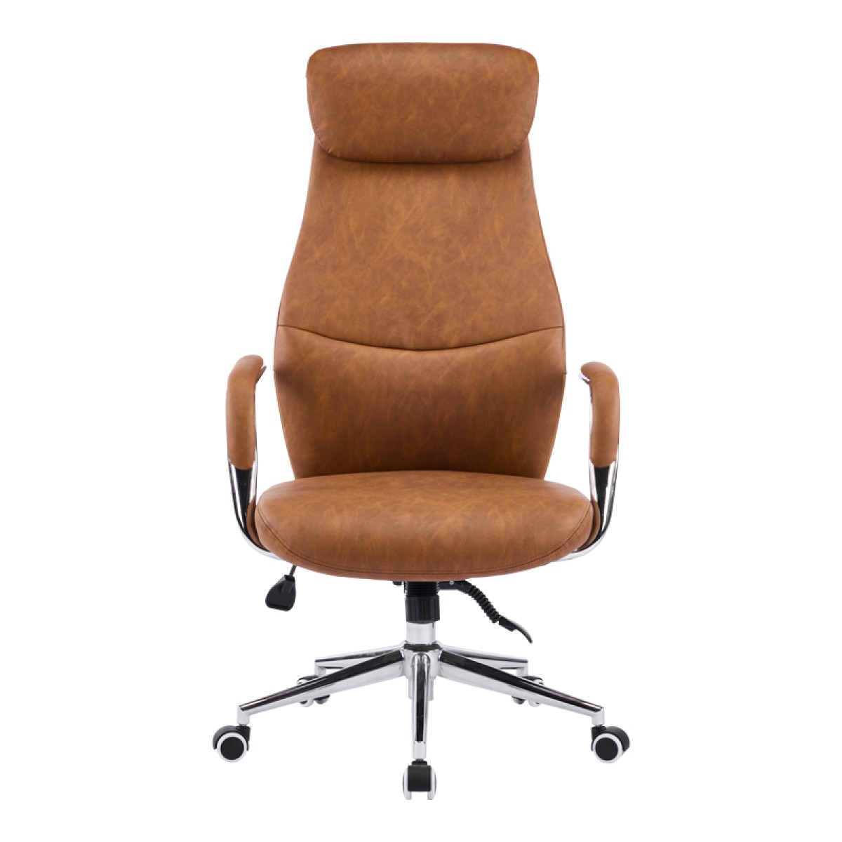 Καρέκλα γραφείου διευθυντή Ferka pakoworld καφέ pu 64x71x120-128εκ