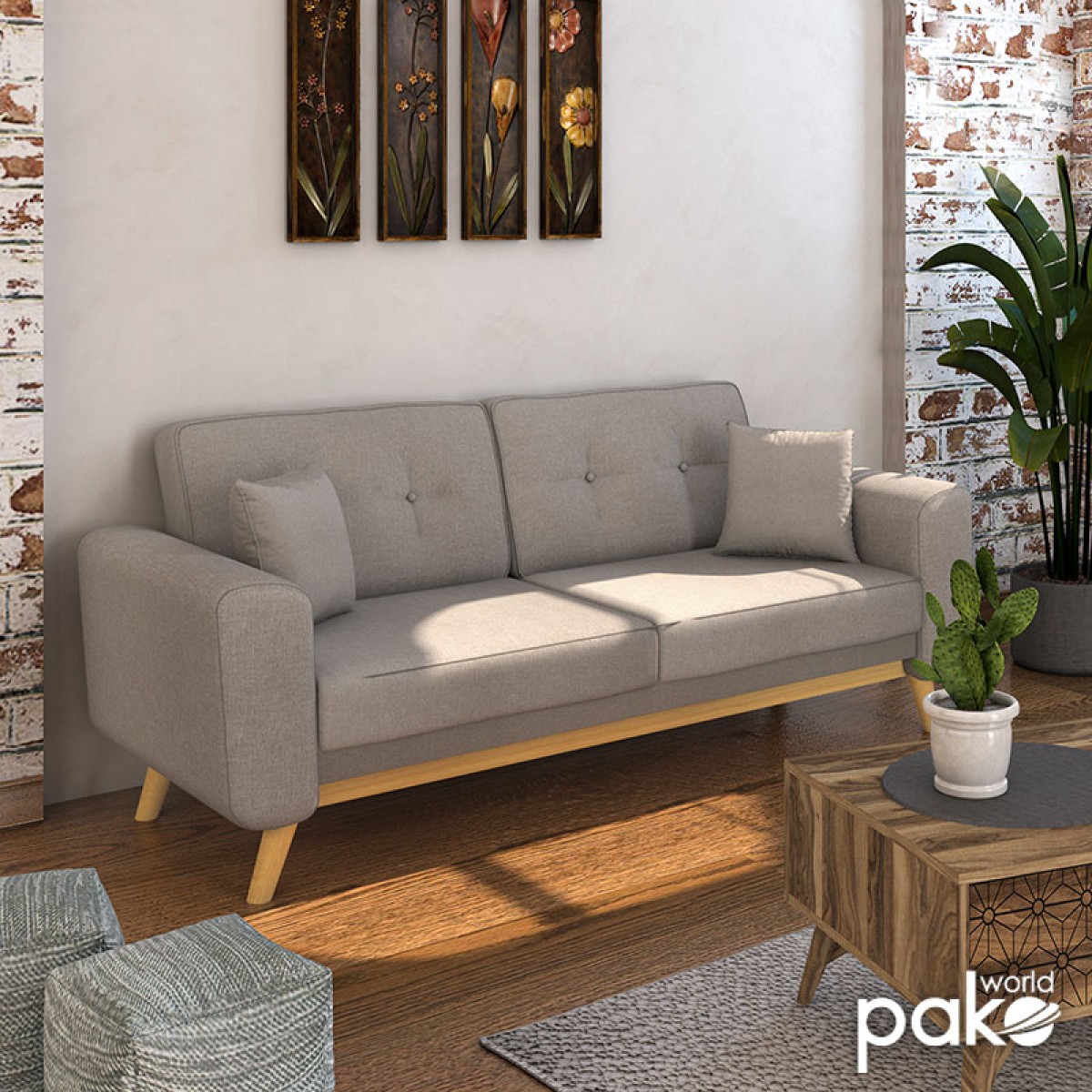 Καναπές-κρεβάτι Carmelo pakoworld με μπεζ-γκρι ύφασμα 214x80x86εκ Καναπές-κρεβάτι Carmelo pakoworld με μπεζ-γκρι ύφασμα 214x80x86εκ