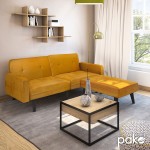 Καναπές γωνία-κρεβάτι με υποπόδιο Dream pakoworld κίτρινο βελούδο 209x157x80εκ Καναπές γωνία-κρεβάτι με υποπόδιο Dream pakoworld κίτρινο βελούδο 209x157x80εκ