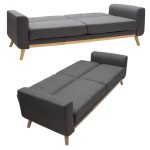 Καναπές-κρεβάτι Carmelo Pakoworld ανθρακί ύφασμα 214x80x86εκ Καναπές-κρεβάτι Carmelo Pakoworld ανθρακί ύφασμα 214x80x86εκ