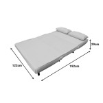 Καναπές-κρεβάτι Josuane I pakoworld διθέσιος βελούδο σε γκρι απόχρωση 122x80x81εκ