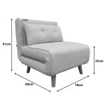 Πολυθρόνα-κρεβάτι Josuane I pakoworld ύφασμα σε ανθρακί απόχρωση 78x80x81εκ