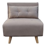 Πολυθρόνα-κρεβάτι Josuane I pakoworld μπεζ ύφασμα και ξύλινο πόδι σε φυσική απόχρωση 77x80x81εκ