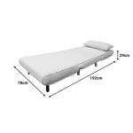 Πολυθρόνα-κρεβάτι Josuane I pakoworld μπεζ ύφασμα και ξύλινο πόδι σε φυσική απόχρωση 77x80x81εκ