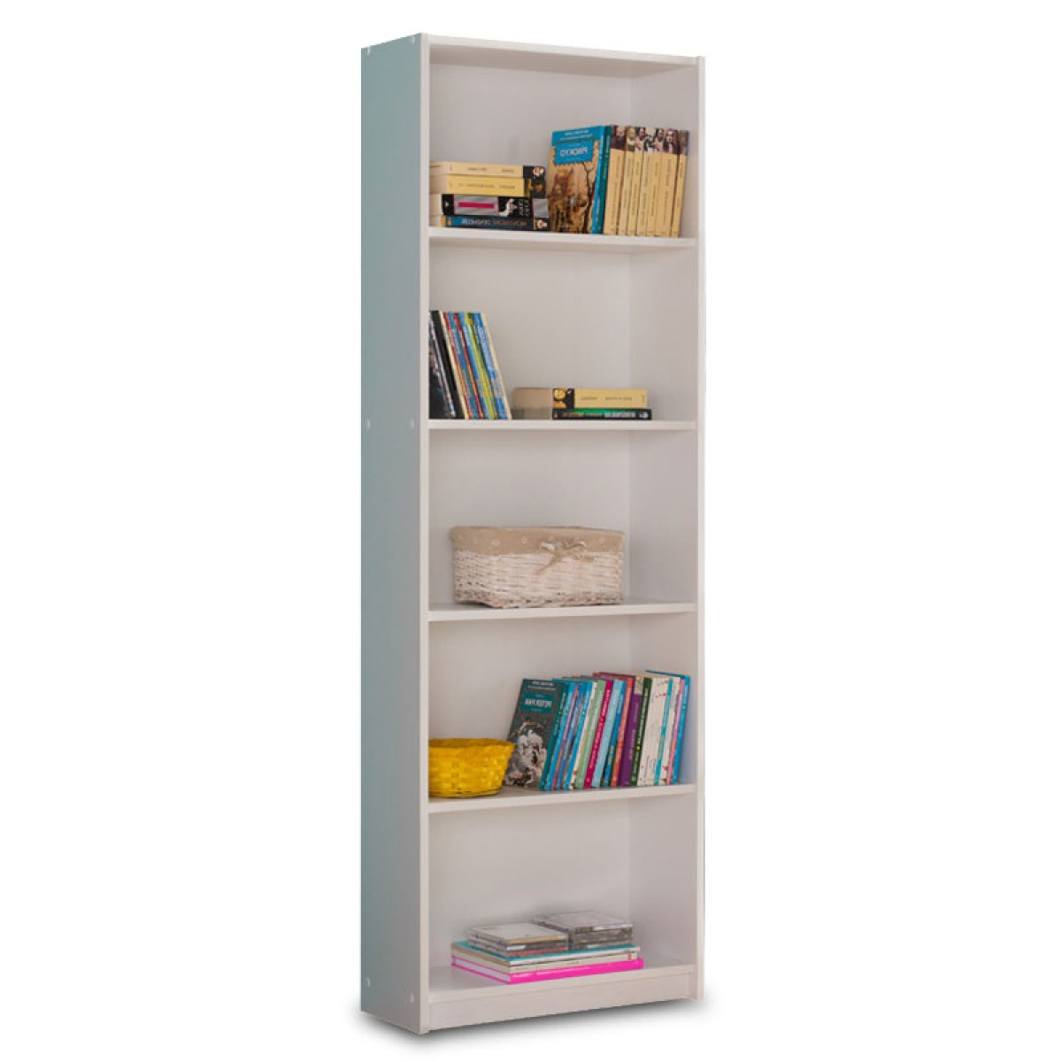 Βιβλιοθήκη Max pakoworld σε λευκό χρώμα 58x23x170εκ Βιβλιοθήκη Max pakoworld σε λευκό χρώμα 58x23x170εκ