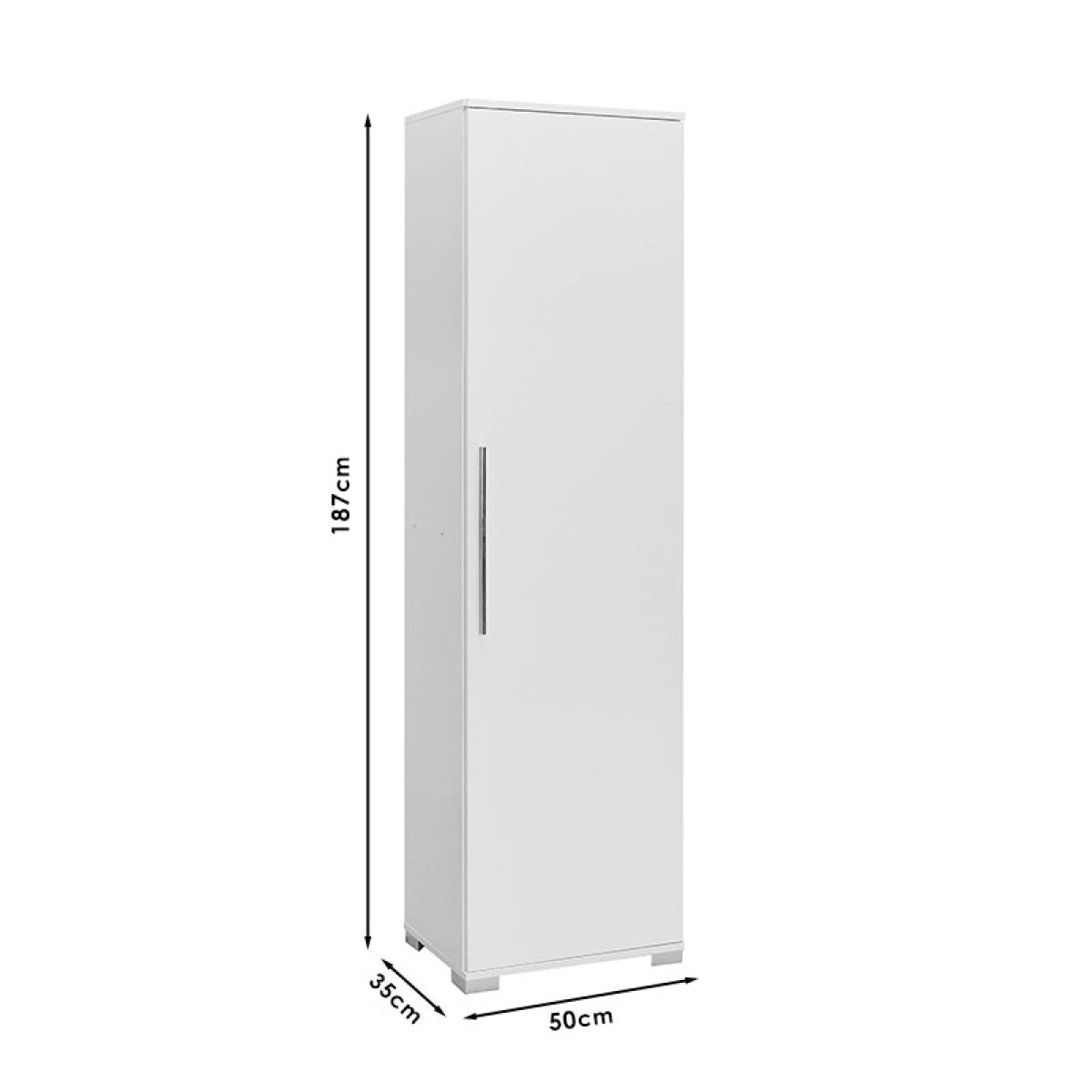 Ντουλάπι-στήλη Diamond1 pakoworld λευκό gloss 50x35x187εκ Ντουλάπι-στήλη Diamond1 pakoworld λευκό gloss 50x35x187εκ