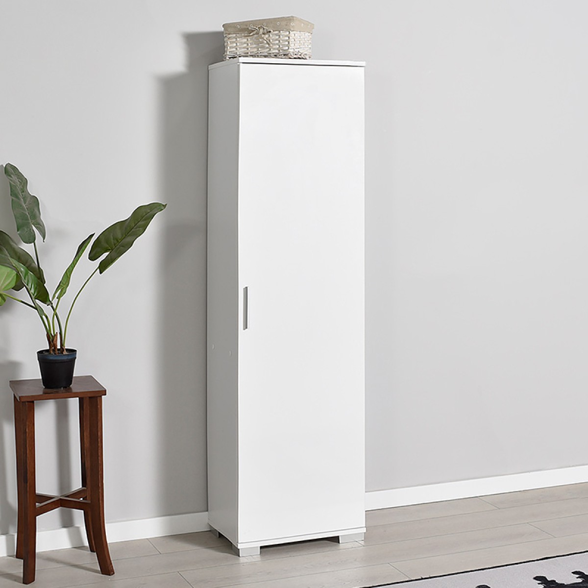 Ντουλάπι-στήλη Chad1 pakoworld λευκό gloss 45x32x169εκ Ντουλάπι-στήλη Chad1 pakoworld λευκό gloss 45x32x169εκ