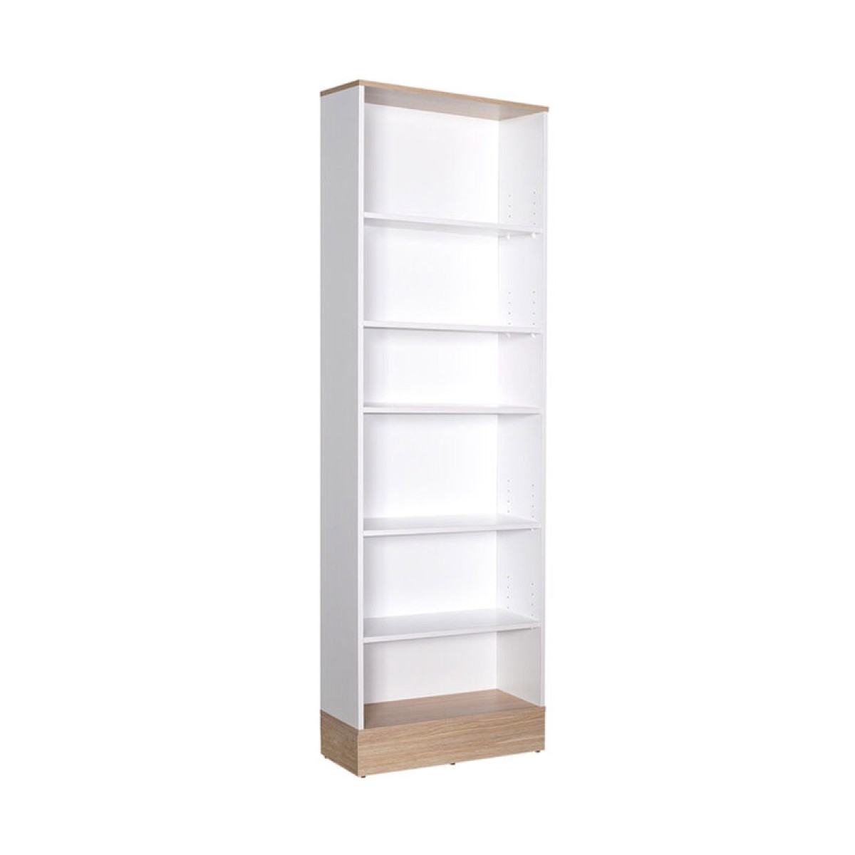 Βιβλιοθήκη Bator pakoworld σε λευκό- oak χρώμα 60x26x197εκ Βιβλιοθήκη Bator pakoworld σε λευκό- oak χρώμα 60x26x197εκ