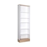 Βιβλιοθήκη Bator pakoworld σε λευκό- oak χρώμα 60x26x197εκ Βιβλιοθήκη Bator pakoworld σε λευκό- oak χρώμα 60x26x197εκ