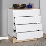 Συρταριέρα Pelita pakoworld σε λευκή-oak απόχρωση 72x40x88εκ Συρταριέρα Pelita pakoworld σε λευκή-oak απόχρωση 72x40x88εκ