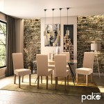 Καρέκλα Ditta pakoworld PU μόκα-πόδι μασίφ ξύλο καρυδί Καρέκλα Ditta pakoworld PU μόκα-πόδι μασίφ ξύλο καρυδί