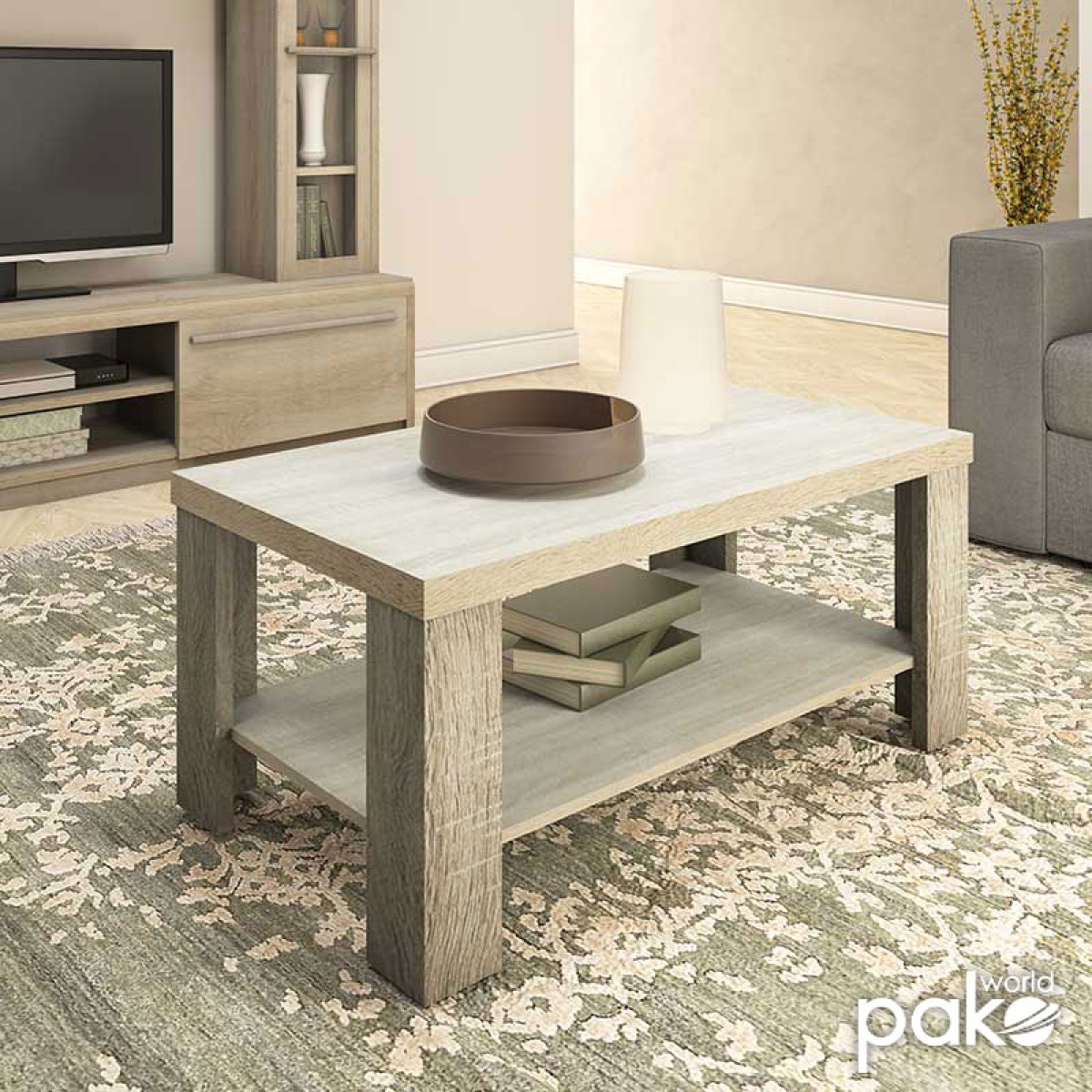 Τραπέζι σαλονιού RIANO pakoworld χρώμα sonoma 89,5x49,5x42,5εκ Τραπέζι σαλονιού RIANO pakoworld χρώμα sonoma 89,5x49,5x42,5εκ