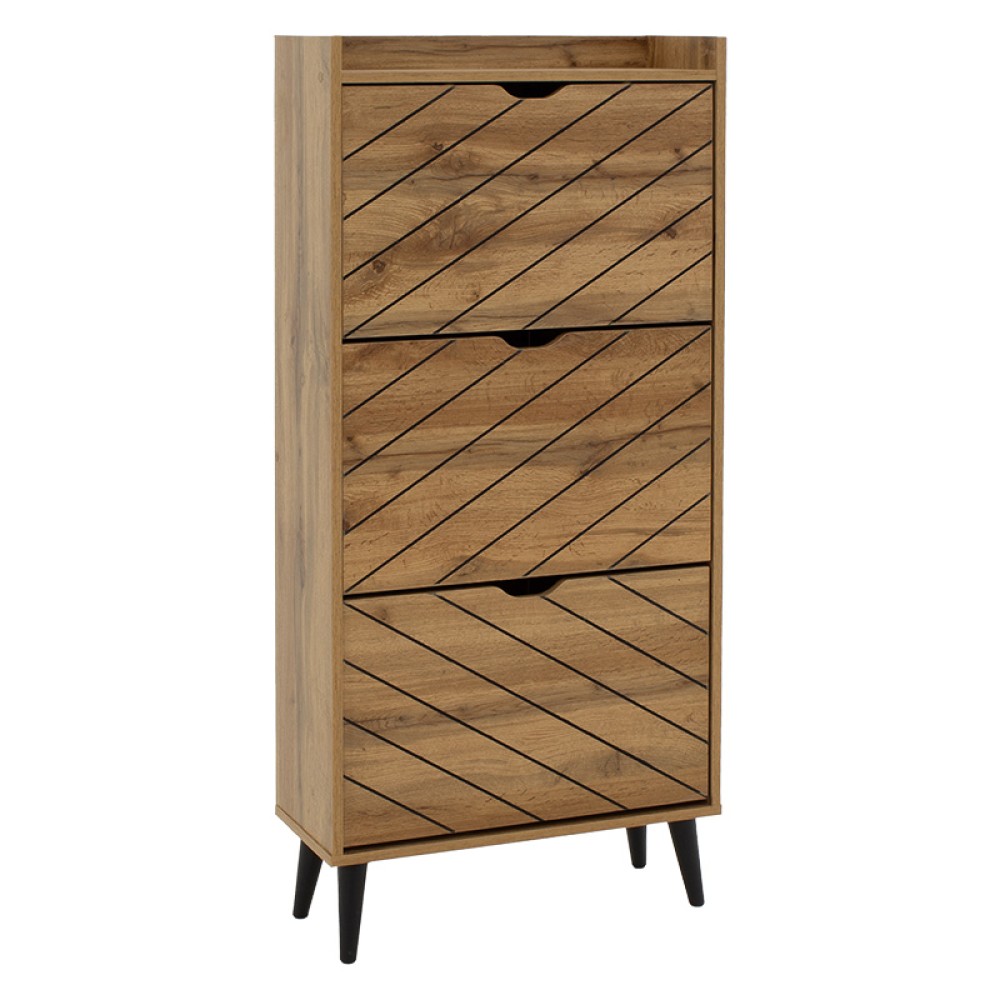 Παπουτσοθήκη Thelma pakoworld 12 ζεύγων sonoma 60x23.8x131.6εκ