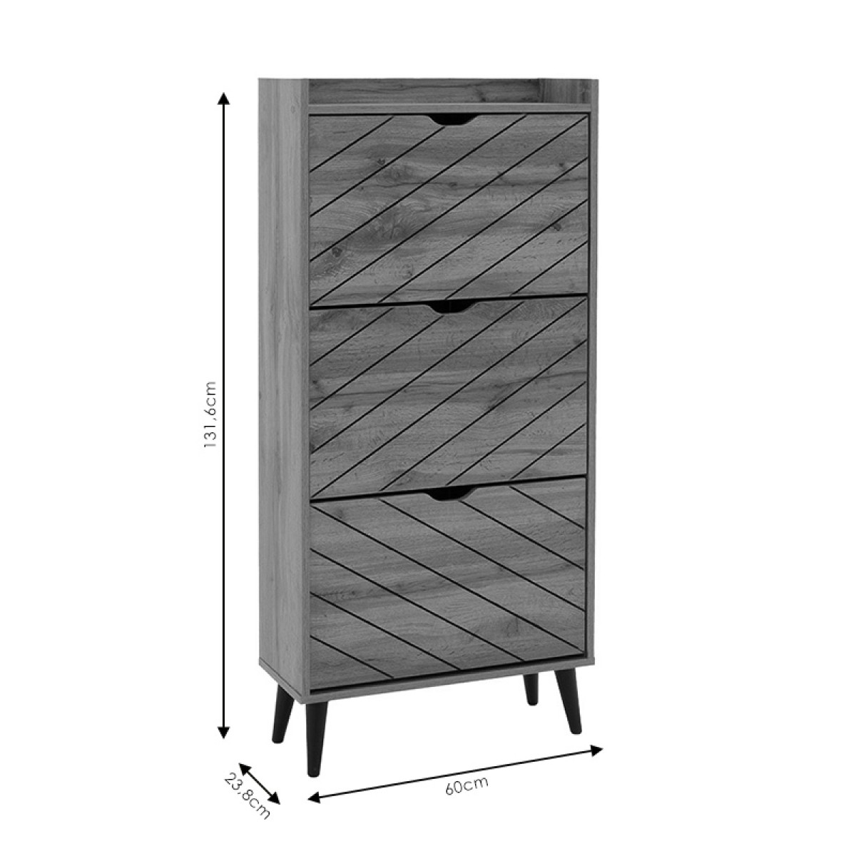 Παπουτσοθήκη Thelma pakoworld 12 ζεύγων sonoma 60x23.8x131.6εκ Παπουτσοθήκη Thelma pakoworld 12 ζεύγων sonoma 60x23.8x131.6εκ
