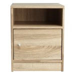 Κομοδίνο Foly pakoworld με ένα ντουλάπι sonoma 40x40x50εκ Κομοδίνο Foly pakoworld με ένα ντουλάπι sonoma 40x40x50εκ