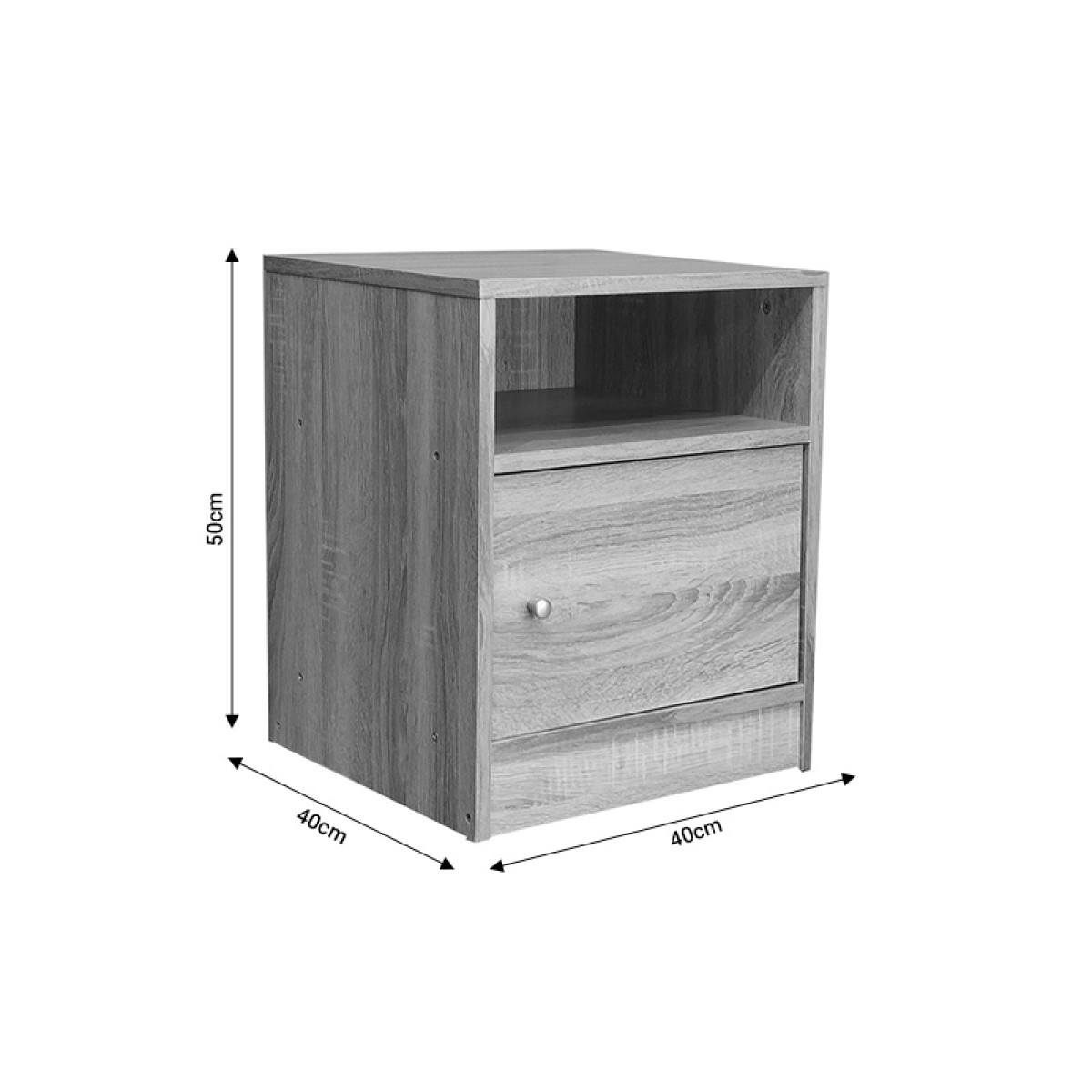 Κομοδίνο Foly pakoworld με ένα ντουλάπι sonoma 40x40x50εκ Κομοδίνο Foly pakoworld με ένα ντουλάπι sonoma 40x40x50εκ