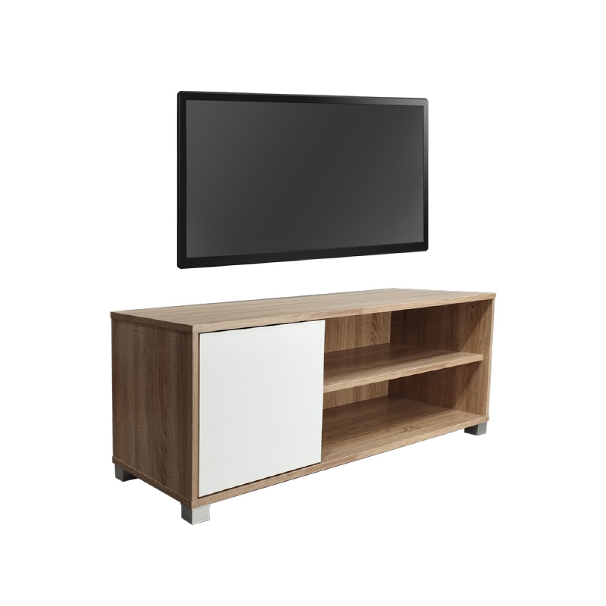 Έπιπλο τηλεόρασης Ellon pakoworld μελαμίνης sonoma-λευκό 120x40x41εκ. Έπιπλο τηλεόρασης Ellon pakoworld μελαμίνης sonoma-λευκό 120x40x41εκ.