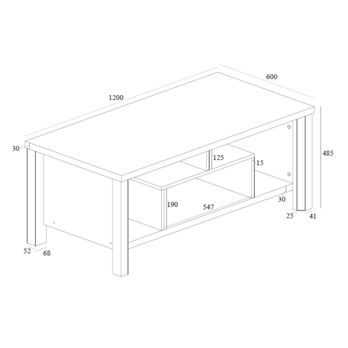 Τραπέζι σαλονιού Tracy pakoworld λευκό-γκρι 120x60x48.5εκ Τραπέζι σαλονιού Tracy pakoworld λευκό-γκρι 120x60x48.5εκ