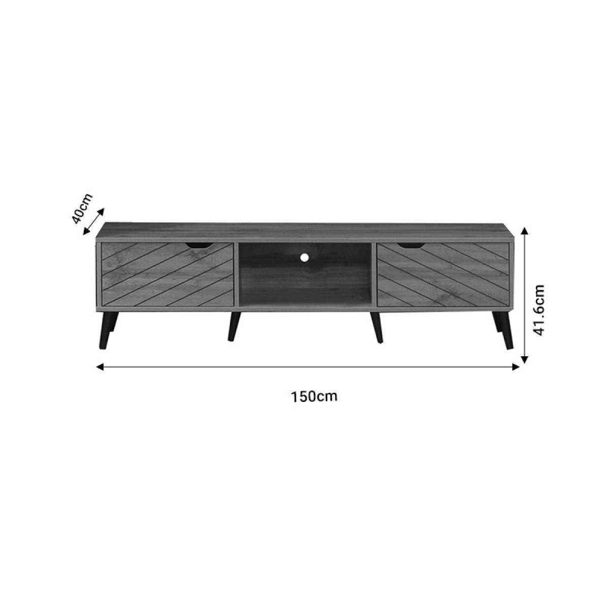 Έπιπλο τηλεόρασης Thelma pakoworld sonoma μελαμίνης 150x40x41.6εκ Έπιπλο τηλεόρασης Thelma pakoworld sonoma μελαμίνης 150x40x41.6εκ