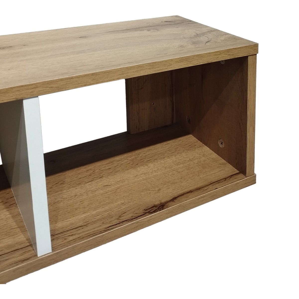 Ραφιέρα τοίχου Flevior pakoworld σε sonoma με λευκή απόχρωση 90x22x25.6εκ Ραφιέρα τοίχου Flevior pakoworld σε sonoma με λευκή απόχρωση 90x22x25.6εκ