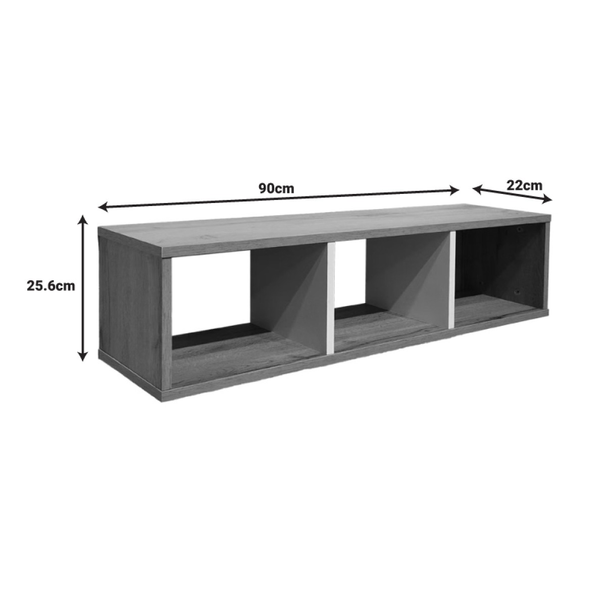 Ραφιέρα τοίχου Flevior pakoworld σε sonoma με λευκή απόχρωση 90x22x25.6εκ Ραφιέρα τοίχου Flevior pakoworld σε sonoma με λευκή απόχρωση 90x22x25.6εκ