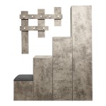 Έπιπλο εισόδου Nenich pakoworld σε γκρι oak απόχρωση 150x37x180εκ