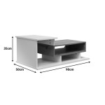 Τραπέζι σαλονιού Nuvele pakoworld σε λευκή-sonoma απόχρωση 90x50x35εκ