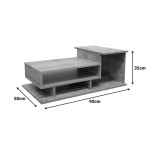 Τραπέζι σαλονιού Nuvele pakoworld σε γκρι antique-sonoma απόχρωση 90x50x35εκ