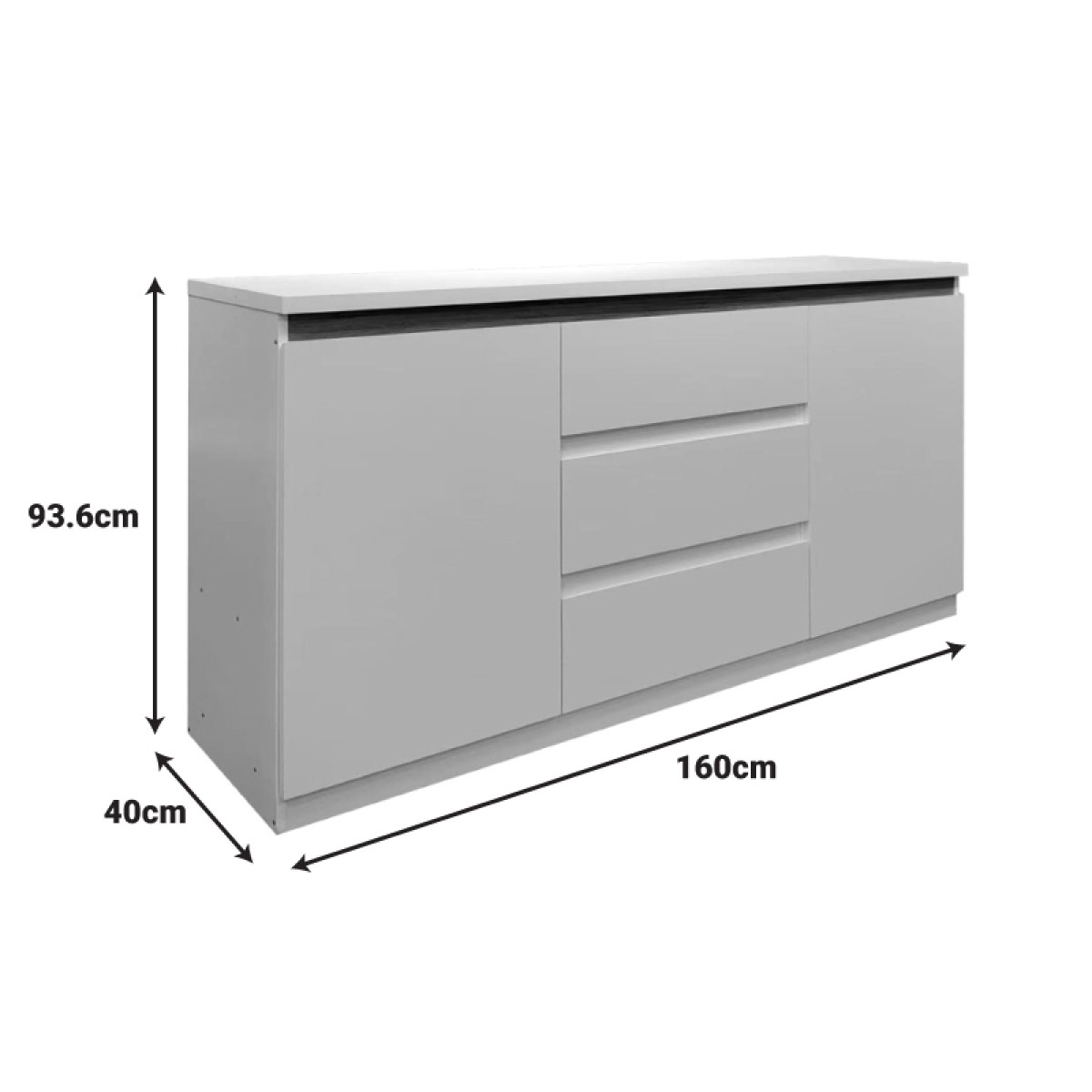 Μπουφές Chiemo pakoworld σε φυσική απόχρωση 160x40x93.6εκ